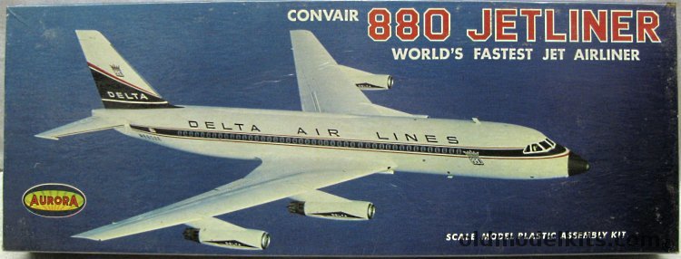 Aurora 1/103 Convair 880 Jetliner Delta, 383-249 plastic model kit